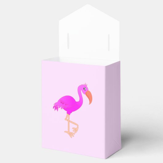 Pink Flamingo Gefallen Box - Ihre Farben / Text Geschenkschachtel (Geöffnet)