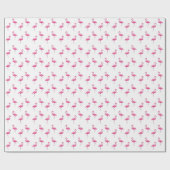 Pink Flamingo Gemustert Chic Trendy Cool White Geschenkpapier (Flach)