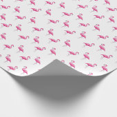 Pink Flamingo Gemustert Chic Trendy Cool White Geschenkpapier (Ecke)