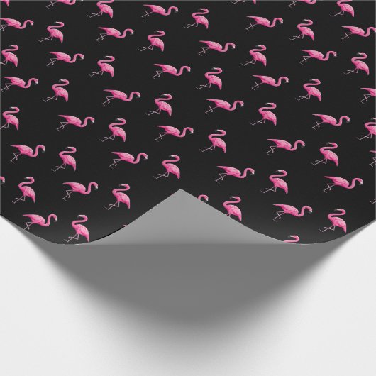 Pink Flamingo Gemustert Chic Trendy Girly Cool Geschenkpapier (Ecke)