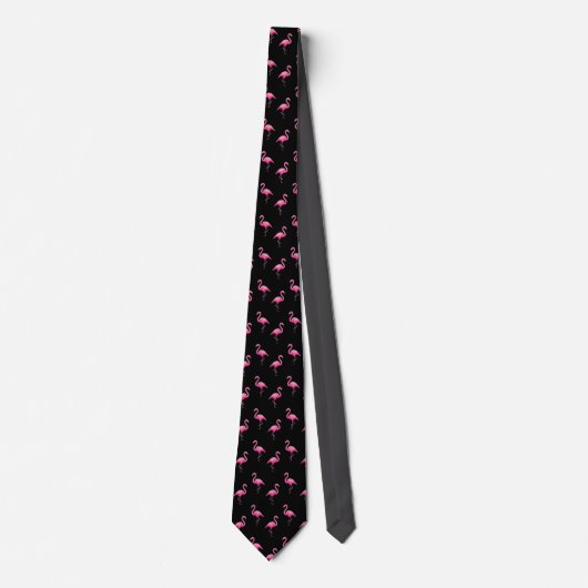 Pink Flamingo Gemustert Trendy Tropical Modern Krawatte (Vorderseite)