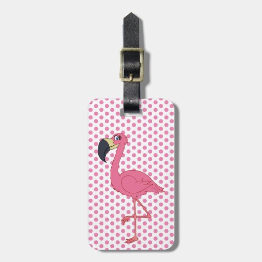 Pink Flamingo Gepäckanhänger (Vorderseite vertikal)