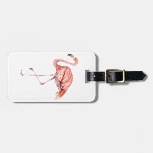 Pink Flamingo Gepäckanhänger (Vorderseite horizontal)