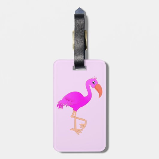 Pink Flamingo Gepäckmarke Gepäckanhänger (Rückseite vertikal)