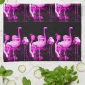Pink-Flamingo Geschirrtuch (Gefaltet)