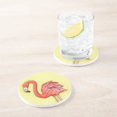 Pink Flamingo Getränkeuntersetzer (Seite)