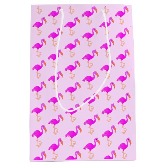 Pink Flamingo Gift Bag Mittlere Geschenktüte (Vorderseite)