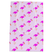 Pink Flamingo Gift Bag Mittlere Geschenktüte (Rückseite)