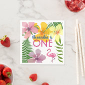 Pink Flamingo Girl 1. Geburtstag Serviette (Beispiel)