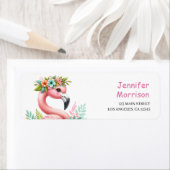 Pink Flamingo Girls Tropical Watercolor Adresse (Insitu)