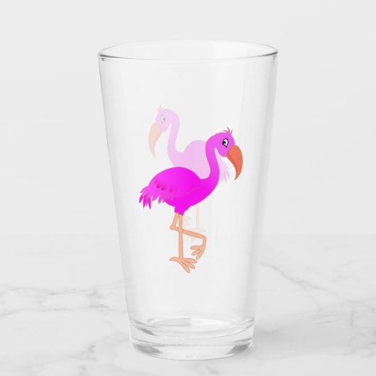 Pink Flamingo Glass Glas (Vorderseite)