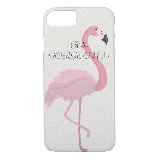 Pink Flamingo Glittery-Hello Gorgeous Case-Mate iPhone Hülle (Rückseite)
