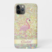 Pink Flamingo Glitzer Bokeh Confetti Case-Mate iPhone Hülle (Rückseite)