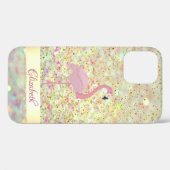Pink Flamingo Glitzer Bokeh Confetti Case-Mate iPhone Hülle (Rückseite (Horizontal))