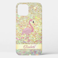 Pink Flamingo Glitzer Bokeh Confetti