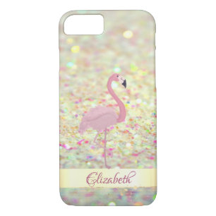 Pink Flamingo Glitzer Bokeh - Personalisiert Case-Mate iPhone Hülle
