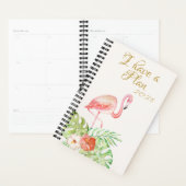 Pink Flamingo Gold Script Aquarellbilder Planer (Anzeige)
