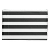 Pink Flamingo Gold Script Schwarz-weiße Streifen Kissenbezug (Rückseite)