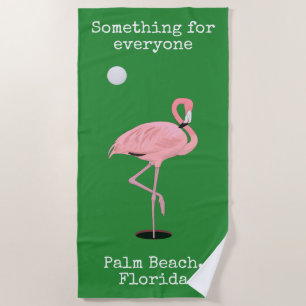 Pink Flamingo Golf Palm Beach Handtuch