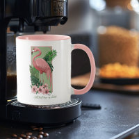 Pink Flamingo Green Blätter Lilly