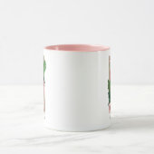 Pink Flamingo Green Blätter Lilly Tasse (Zentrum)