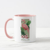 Pink Flamingo Green Blätter Lilly Tasse (Links)