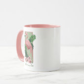 Pink Flamingo Green Blätter Lilly Tasse (Vorderseite Links)
