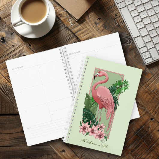 Pink Flamingo Green Blätter Lily Planer