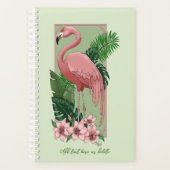 Pink Flamingo Green Blätter Lily Planer (Vorderseite)