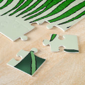 Pink Flamingo Green Blätter Lily Puzzle (Seite)