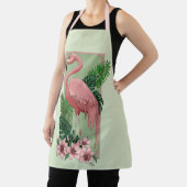 Pink Flamingo Green Blätter Lily Schürze (InSitu)