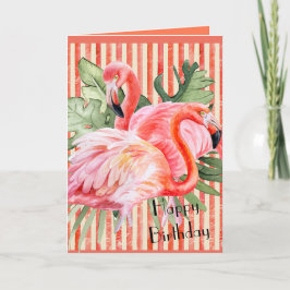 Pink Flamingo Happy Geburtstag Personalisiert