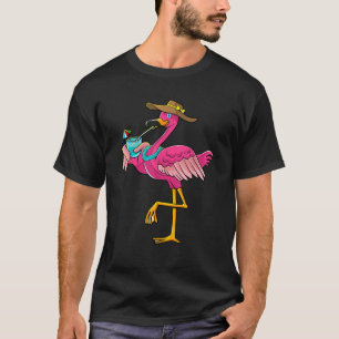 Pink Flamingo Hawaiian Summer Tropical Luau Women T-Shirt