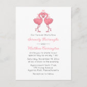 Pink Flamingo Hawaiian Tropical Beach Wedding Einladungspostkarte (Vorderseite)