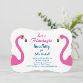 Pink Flamingo Hens Party Einladung (Stehend Vorderseite)