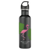 Pink Flamingo Hochzeitsgeschenk Custom Black Edelstahlflasche (Vorderseite)