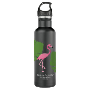 Pink Flamingo Hochzeitsgeschenk Custom Black Edelstahlflasche