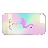 Pink Flamingo Holographic Ombre Case-Mate iPhone Hülle (Rückseite (Horizontal))
