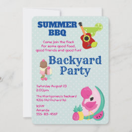 Pink Flamingo Ice Cream GRILLEN Party Einladung