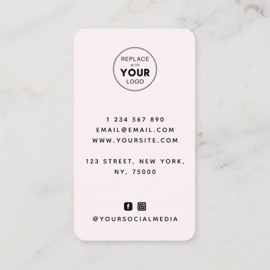 Pink Flamingo Illustration Logo und Social Media Visitenkarte (Rückseite)