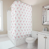Pink Flamingo Illustration Tropisches Muster Paste Duschvorhang (Beispiel)
