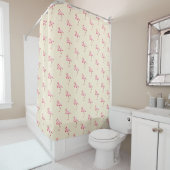 Pink Flamingo Illustration Tropisches Muster Paste Duschvorhang (Beispiel)