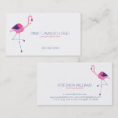 Pink Flamingo Illustration Visitenkarte (Vorne/Hinten)