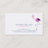 Pink Flamingo Illustration Visitenkarte (Rückseite)