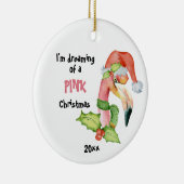 Pink Flamingo I'm Dreaming of a Pink Christmas Keramik Ornament (Rechts)