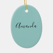 Pink Flamingo in A Santa Hat Cute Keramik Ornament (Hinten)