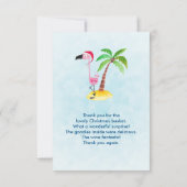 Pink Flamingo in der Weihnachtsmannmütze Danke (Rückseite)