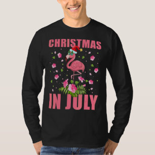Pink Flamingo in der Weihnachtsmannmütze Weihnacht T-Shirt