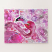 Pink Flamingo in Pink World - Schönes, rosa Land Puzzle (Horizontal)