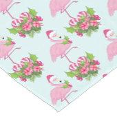 Pink Flamingo in Santas Hat Tropical Weihnachten Kurzer Tischläufer (Ecke)